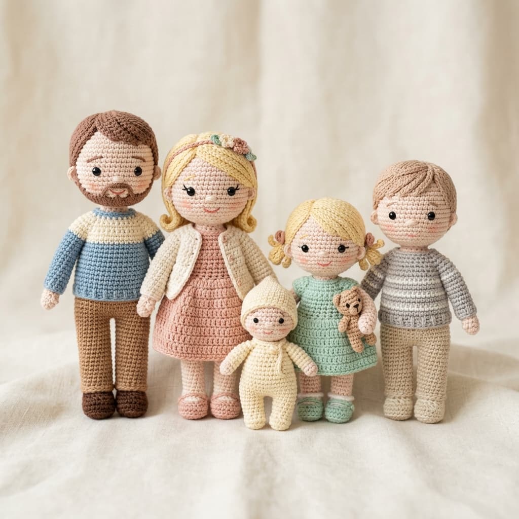 Sample-style visual for Family Crochet Dolls