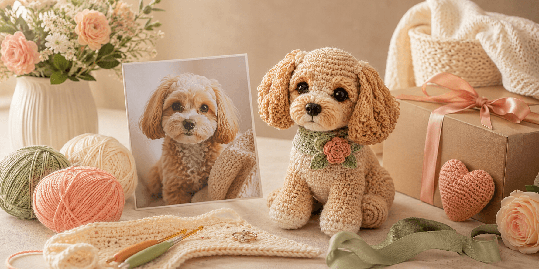 Custom dog crochet keepsake category banner