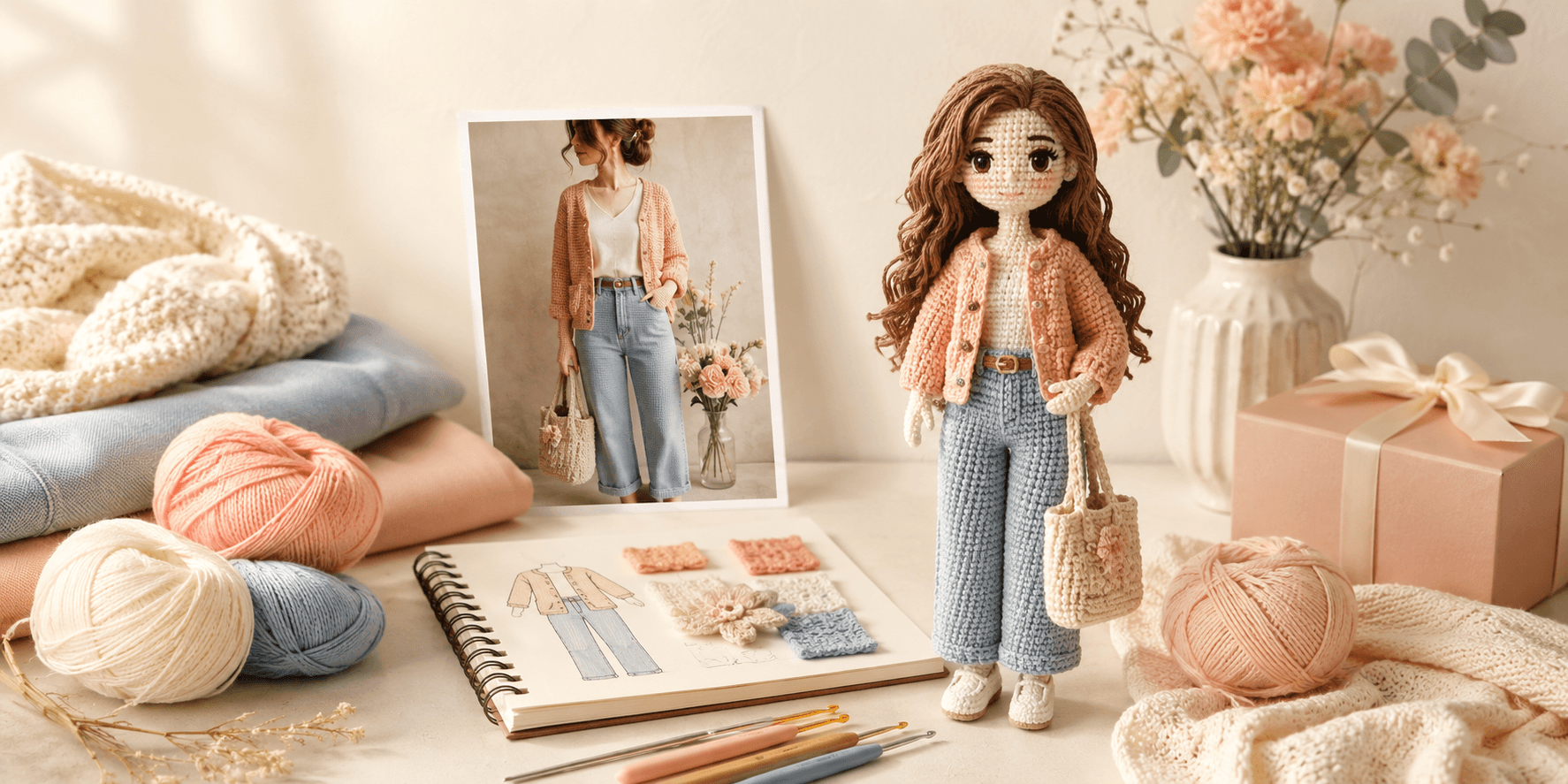 Custom human crochet doll category banner
